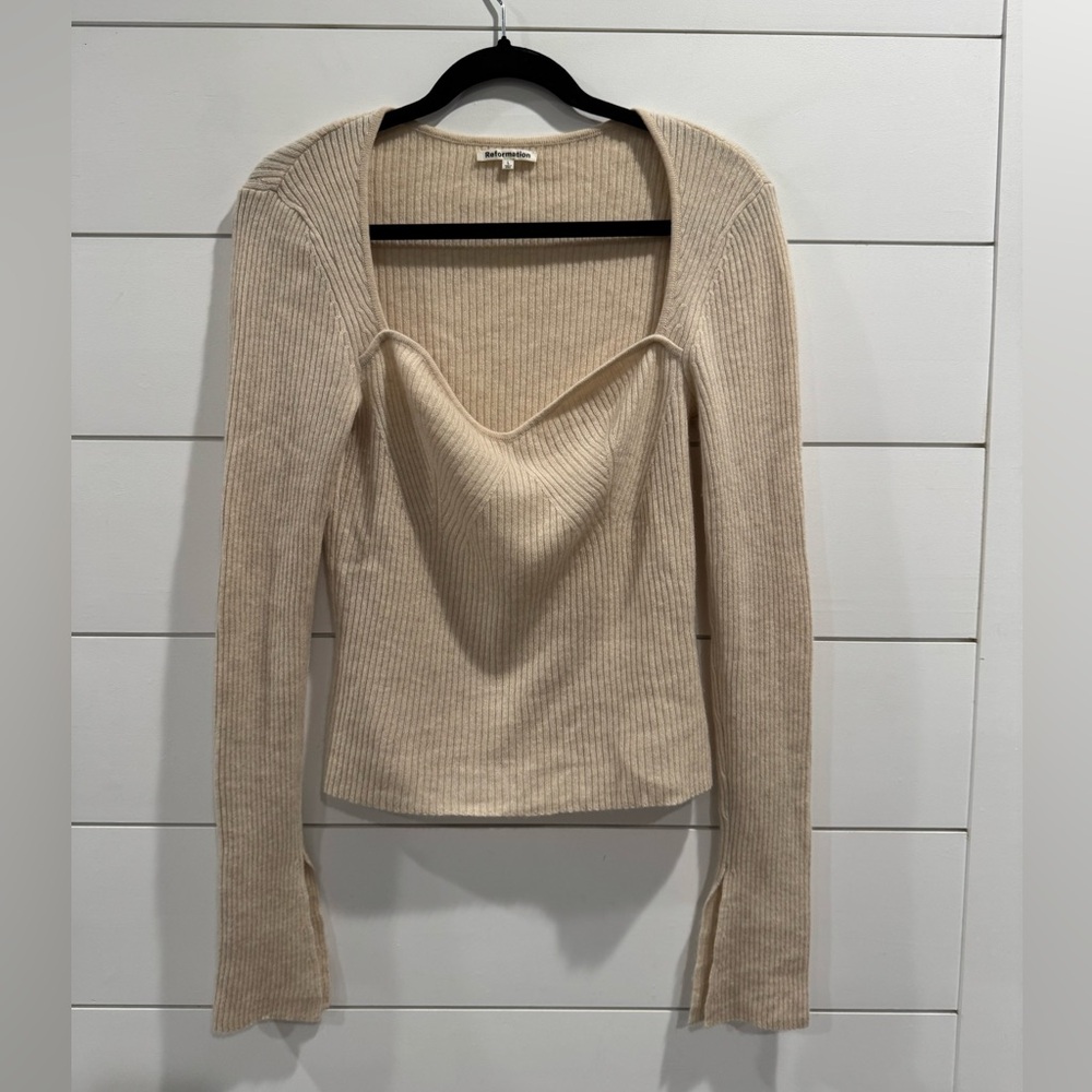 Reformation cream Glenna cashmere sweater - Picture 4 of 7